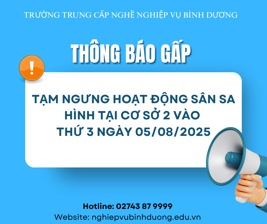 Thông báo tạm ngưng hoạt động sân sa hình ô tô tại cơ sở 2 thứ 3 ngày 5/8/2025 1 Blue and Green Illustrative Important Announcement Facebook Post 1