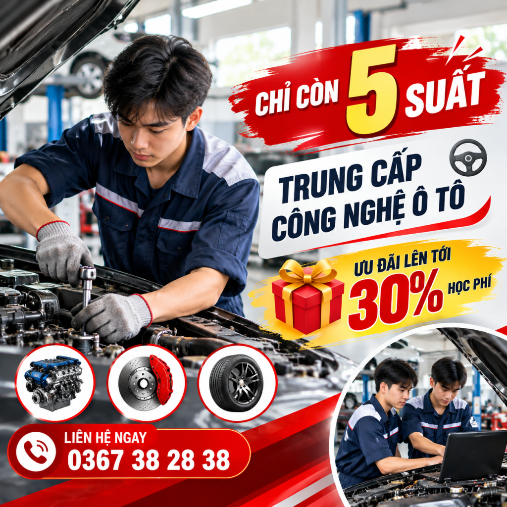 Chỉ còn 5 suất Trung cấp công nghệ ô tô